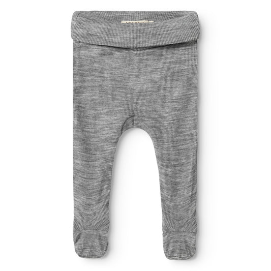 MarMar Copenhagen - Pixa Wool Rib Pants - Baby broekje Prematuur - Merinowol - Grey melange