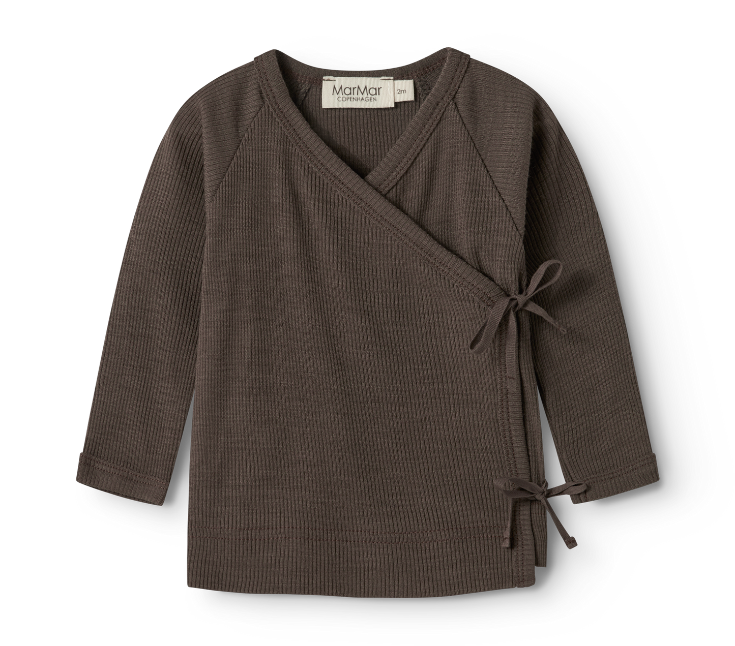 MarMar Copenhagen - Tut Wrap Wool Rib Top - Wikkeltruitje - 100% merinowol - Terre