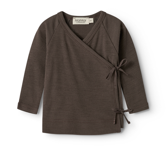 MarMar Copenhagen - Tut Wrap Wool Rib Top - Wikkeltruitje - 100% merinowol - Terre