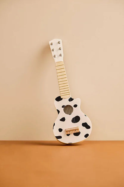 Houten Speelgoed gitaar - Koeienprint - Black White - FSC Gecertificeerd - Kid’s Concept