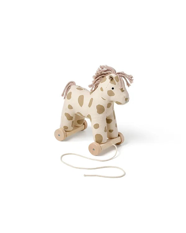 Trekpaardje Dotty Aiden - 2 in 1 - Pull Along - Beige/Wit - Kid's Concept - productfoto