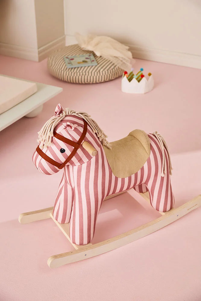 Hobbelpaard Mila - Clay Pink Stripe - FSC-gecertificeerd hout - Kid's Concept - productfoto - afbeelding 3