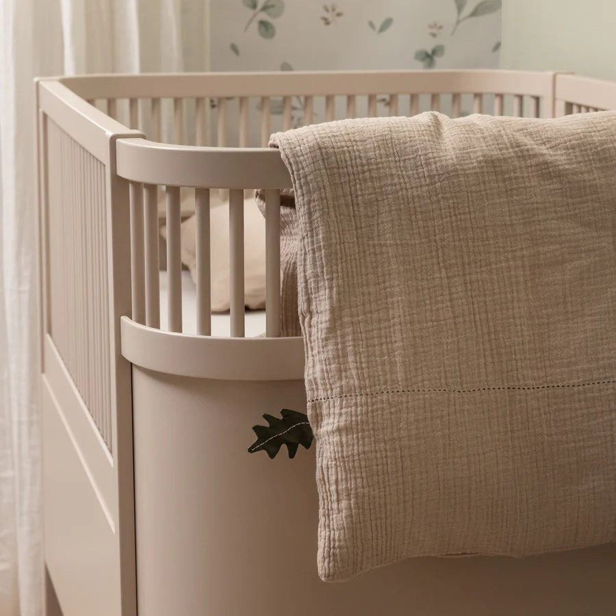 Mousseline beddengoed baby - Dekbedovertrek - 100x70 & 40x45 - Seabreeze beige - HUSKS - productfoto - afbeelding 3