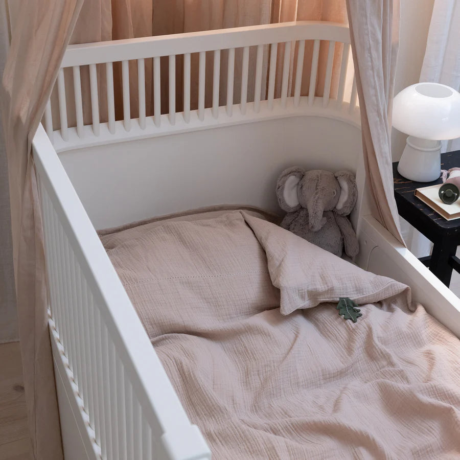 Mousseline beddengoed baby - Dekbedovertrek - 100x70 & 40x45 - Seabreeze beige - HUSKS - productfoto - afbeelding 5