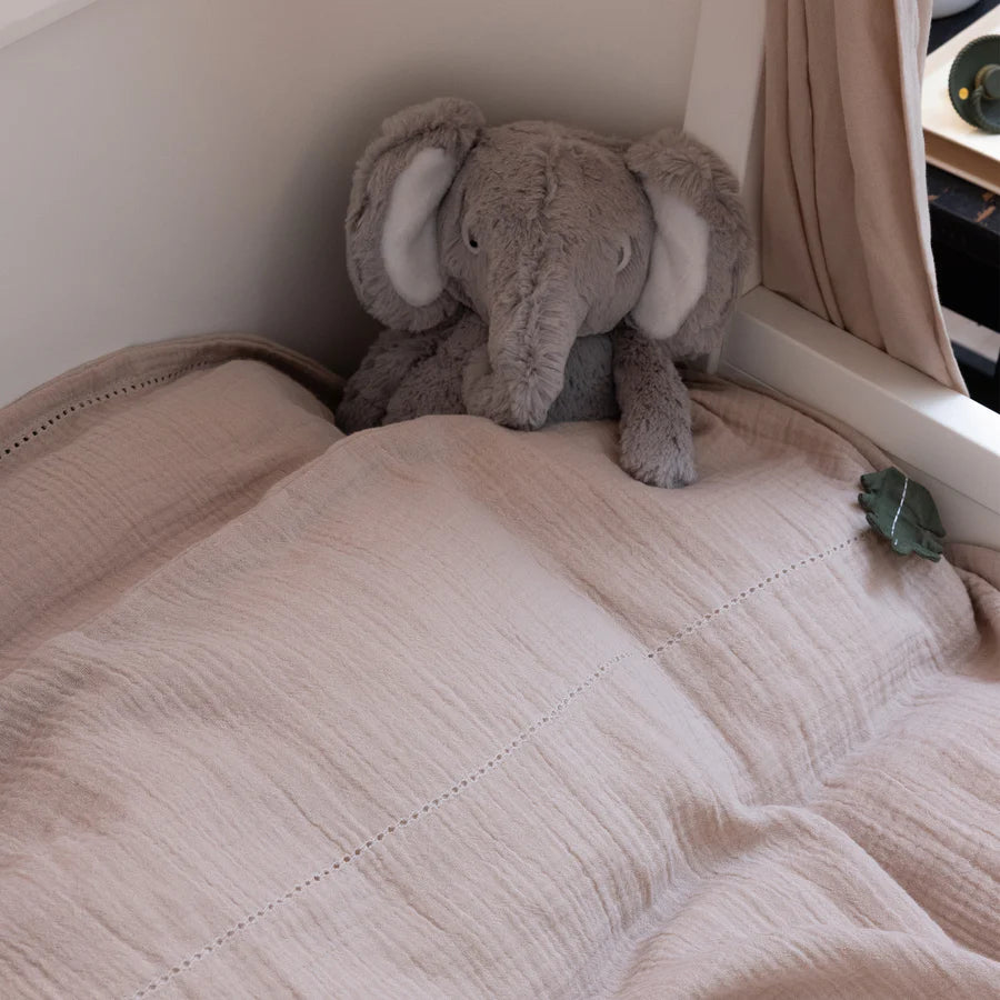 Mousseline beddengoed baby - Dekbedovertrek - 100x70 & 40x45 - Seabreeze beige - HUSKS - productfoto - afbeelding 2