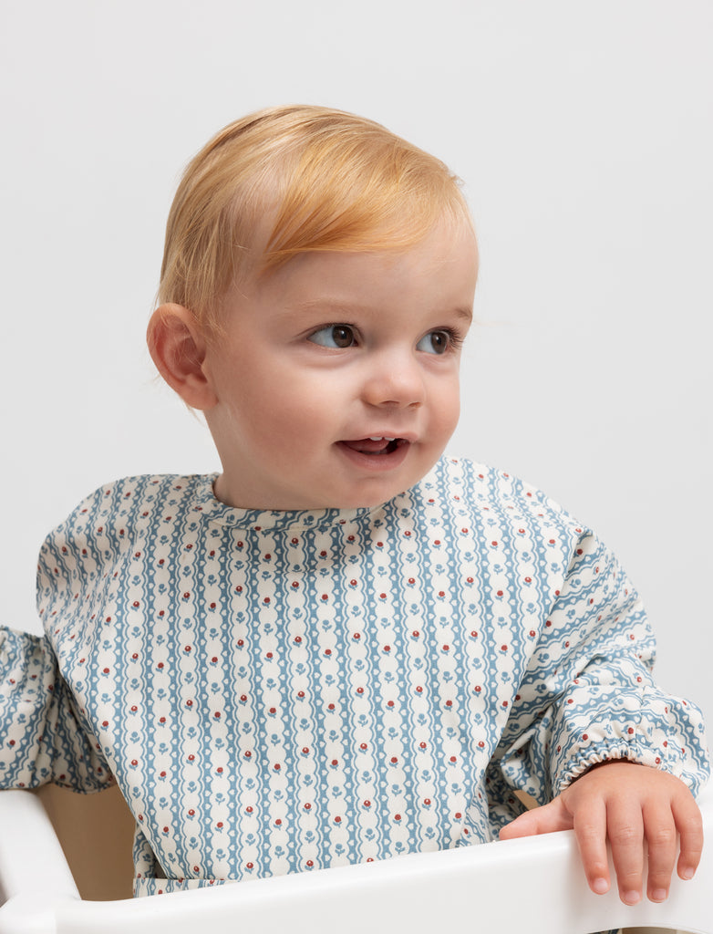 Slabbetje met lange mouwen - Apron LS - Katoen - Floral stripe - MarMar Copenhagen - productfoto - afbeelding 4