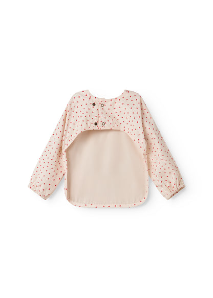 Slabbetje met lange mouwen - Apron LS - Katoen - Happy Hearts/Hartjes - MarMar Copenhagen
