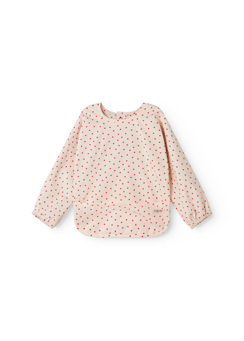 Slabbetje met lange mouwen - Apron LS - Katoen - Happy Hearts/Hartjes - MarMar Copenhagen