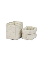 Nursery Storage Bags – Blue Stone Stripe – Set of 2 Quilted Storage Baskets – Organic Cotton – MarMar Copenhagen