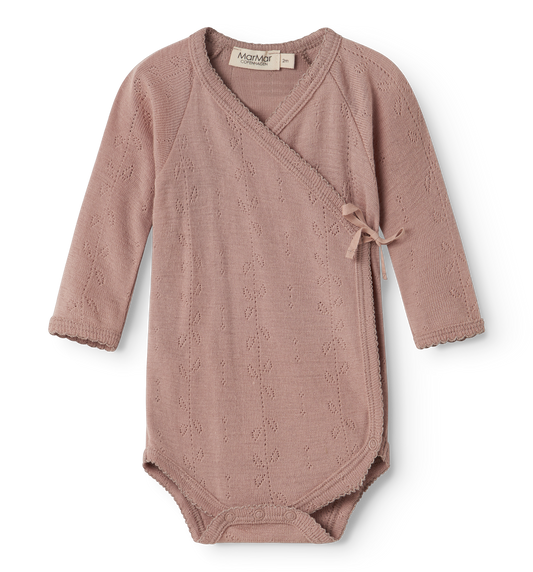 MarMar Copenhagen - Belita Wool Pointelle Romper - 100% merino wol - Burnt rose