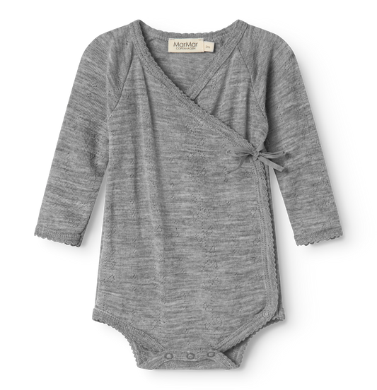 MarMar Copenhagen - Belita Wool Pointelle Romper - 100% merino wol - Grey melange