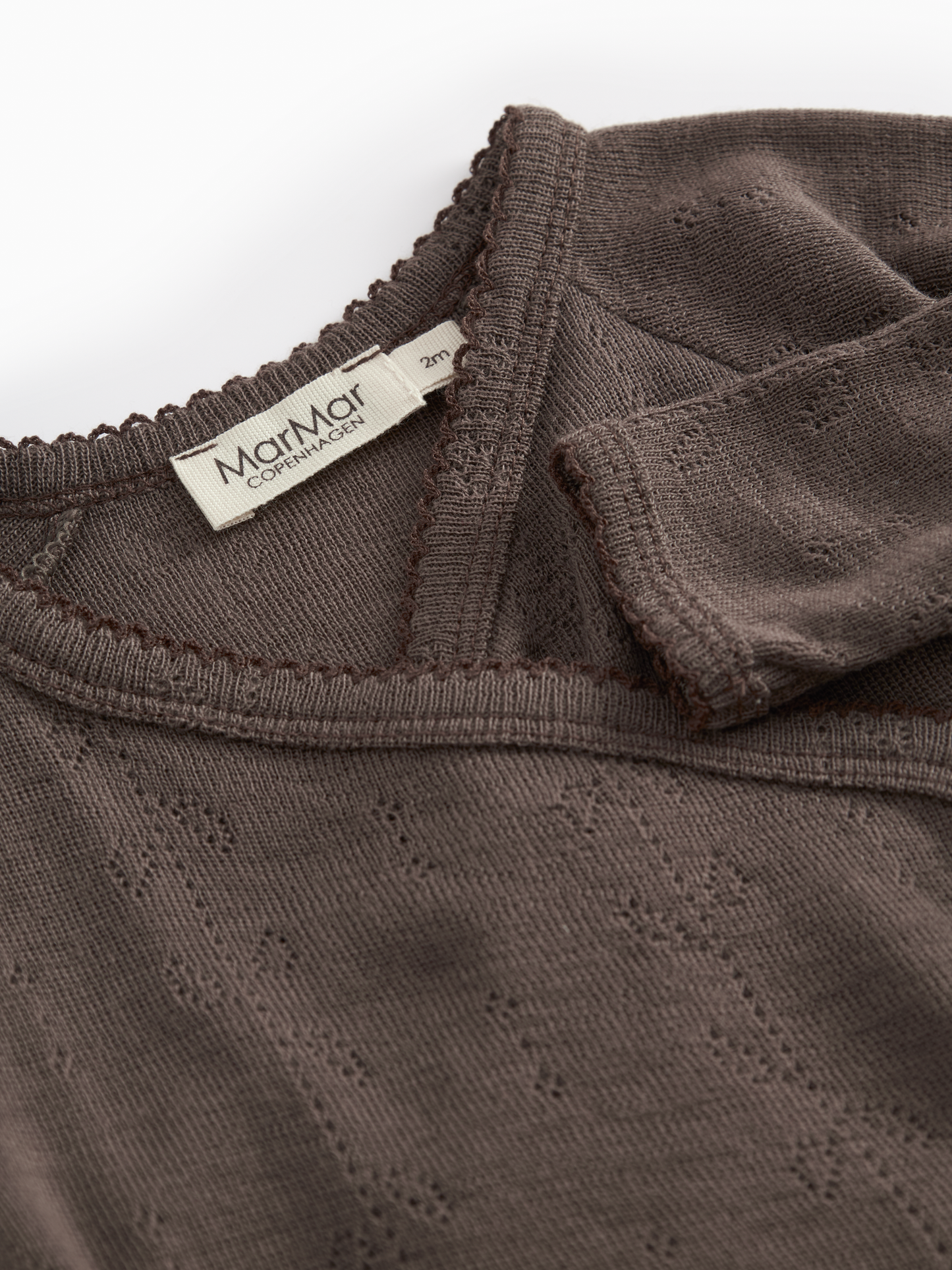 Overslagromper - Belita Wool Pointelle Romper - Merino wol - Terre - MarMar Copenhagen