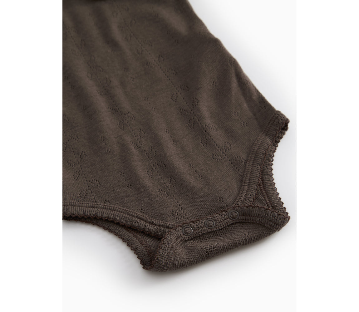 Romper lange mouw - Merino wol - Benedikte - Terre - MarMar Copenhagen - knoopjes detail