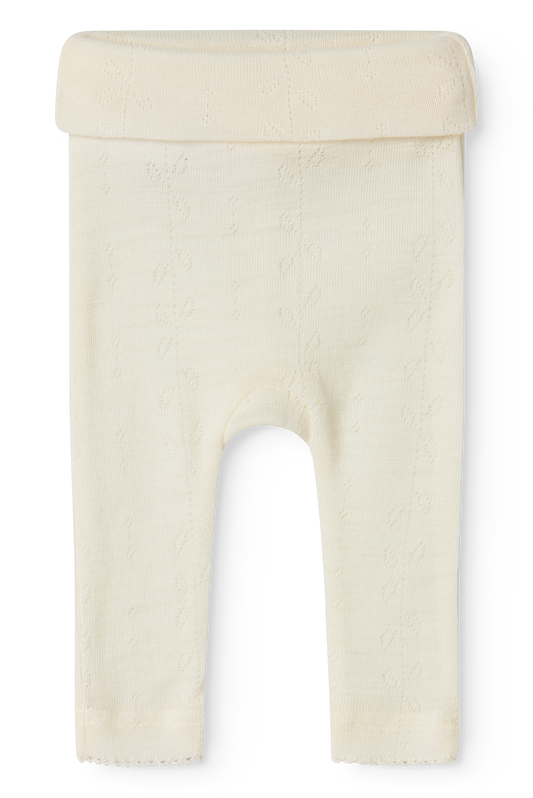 MarMar Copenhagen - Piva Wool Pointelle Pants - Broekje - 100% merino wol - Natural