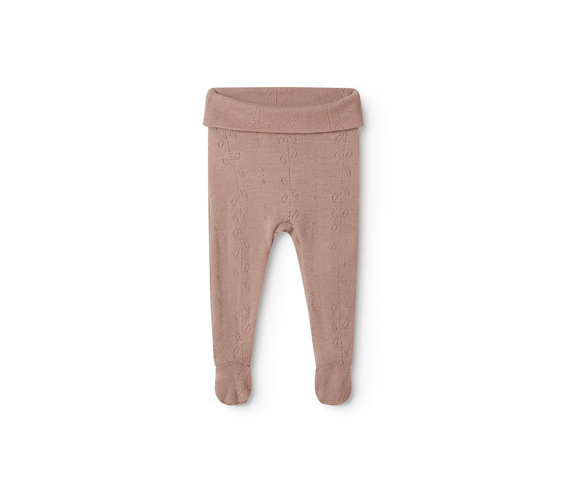 Broekje met voetjes Pixa - Wool pointelle - Merinowol - Burnt Rose - MarMar Copenhagen&nbsp;