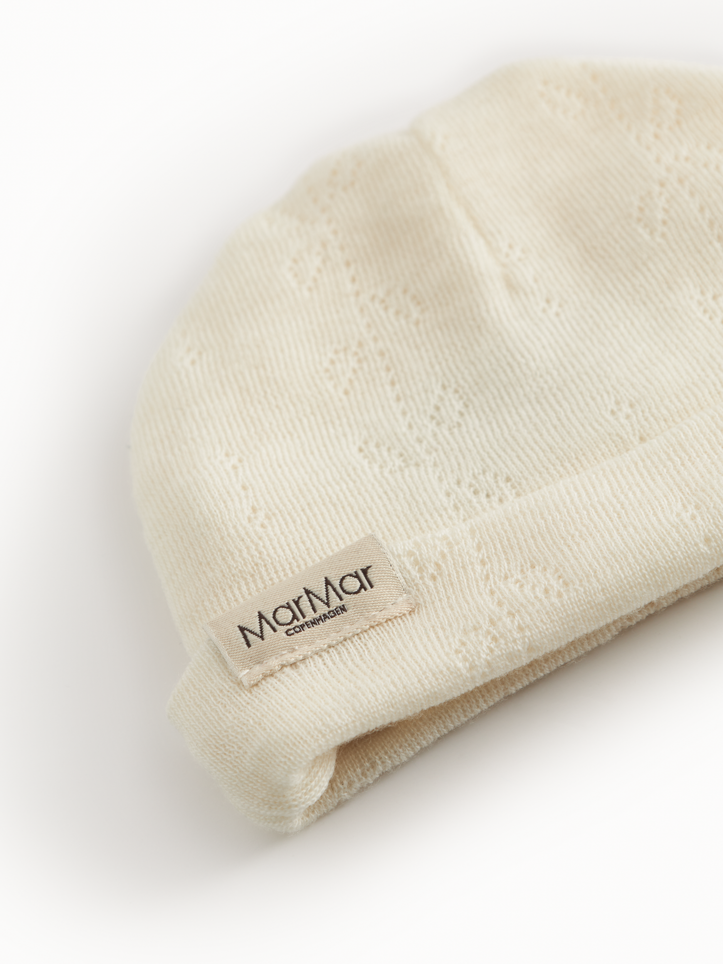 MarMar Copenhagen - Aiko Wool Pointelle Beanie - Mutsje - 100% merino wol - Natural