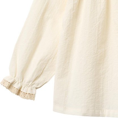 Blouse Merle - Biologisch katoen - Ecru/Eggshell - Wheat