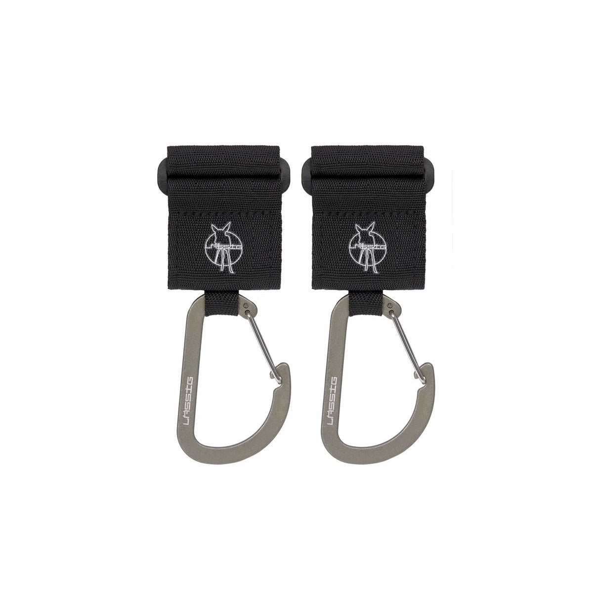 Kinderwagenhaken met Karabijnhaak (2-pack) – Olive, Beige, Black & Anthracite – LÄSSIG