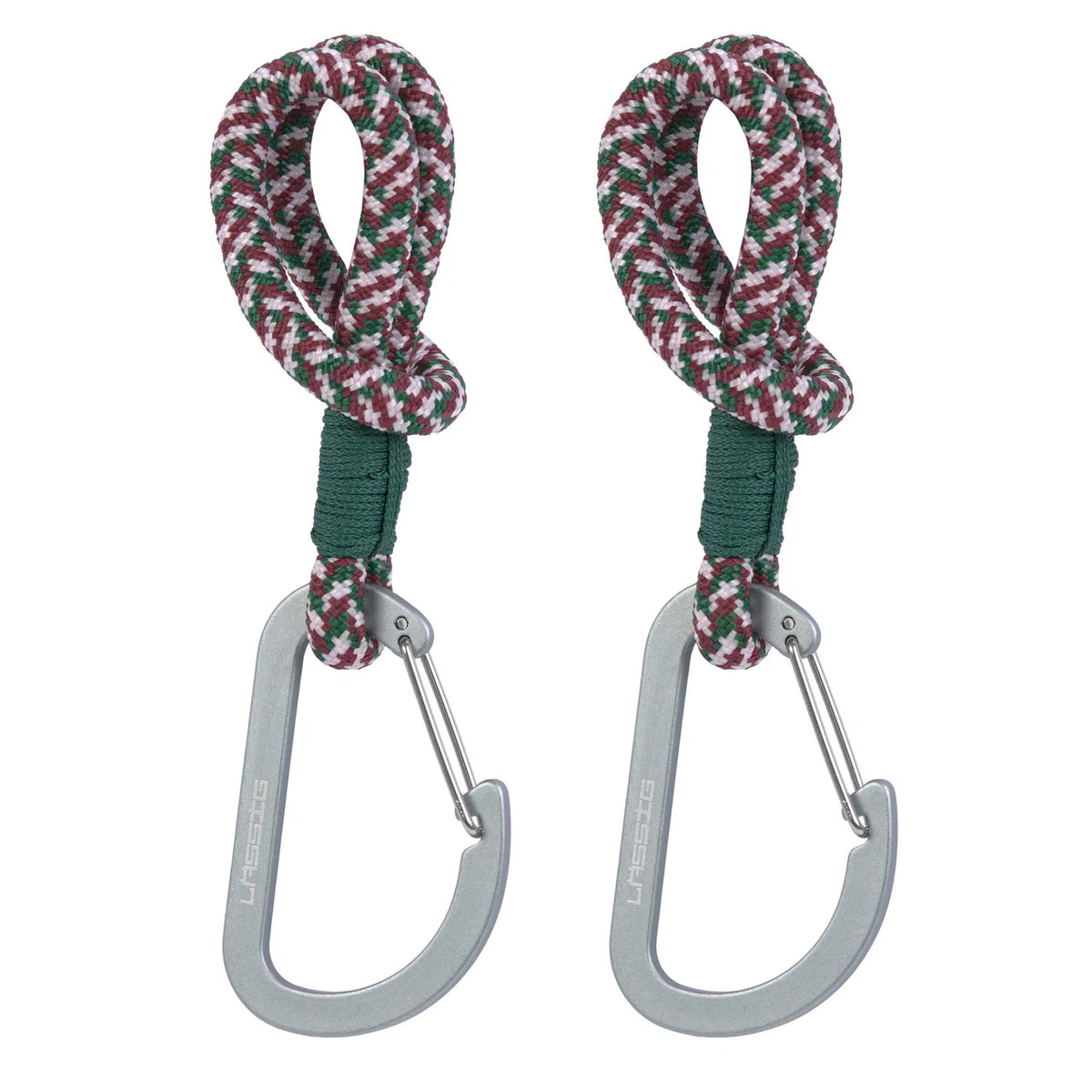 Kinderwagenhaken MIX Cord (2-pack) – Green Lavender, Camel Vanilla, Olive Red & Black Blue – LÄSSIG