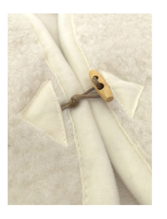 Wollen bodywarmer - Alpen junior - Scheerwol - Naturel wit - Alwero - close up