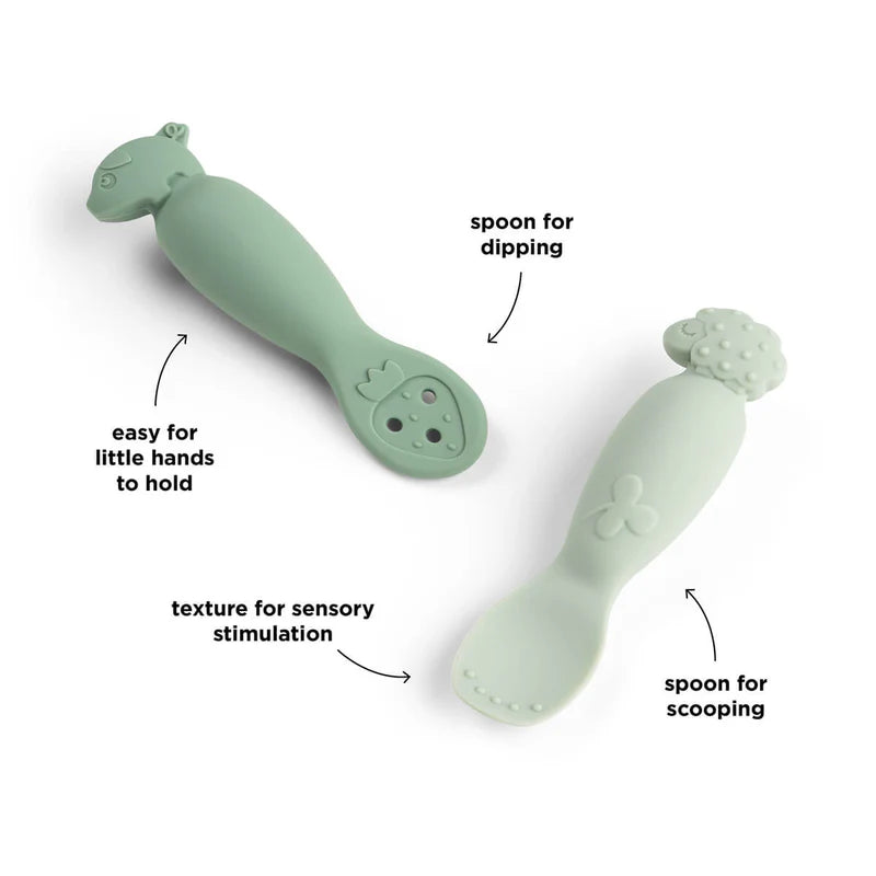 Oefen lepelset - Learning spoon set - Tiny farm - Green - Done by Deer