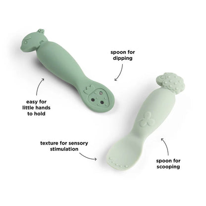 Oefen lepelset - Learning spoon set - Tiny farm - Green - Done by Deer