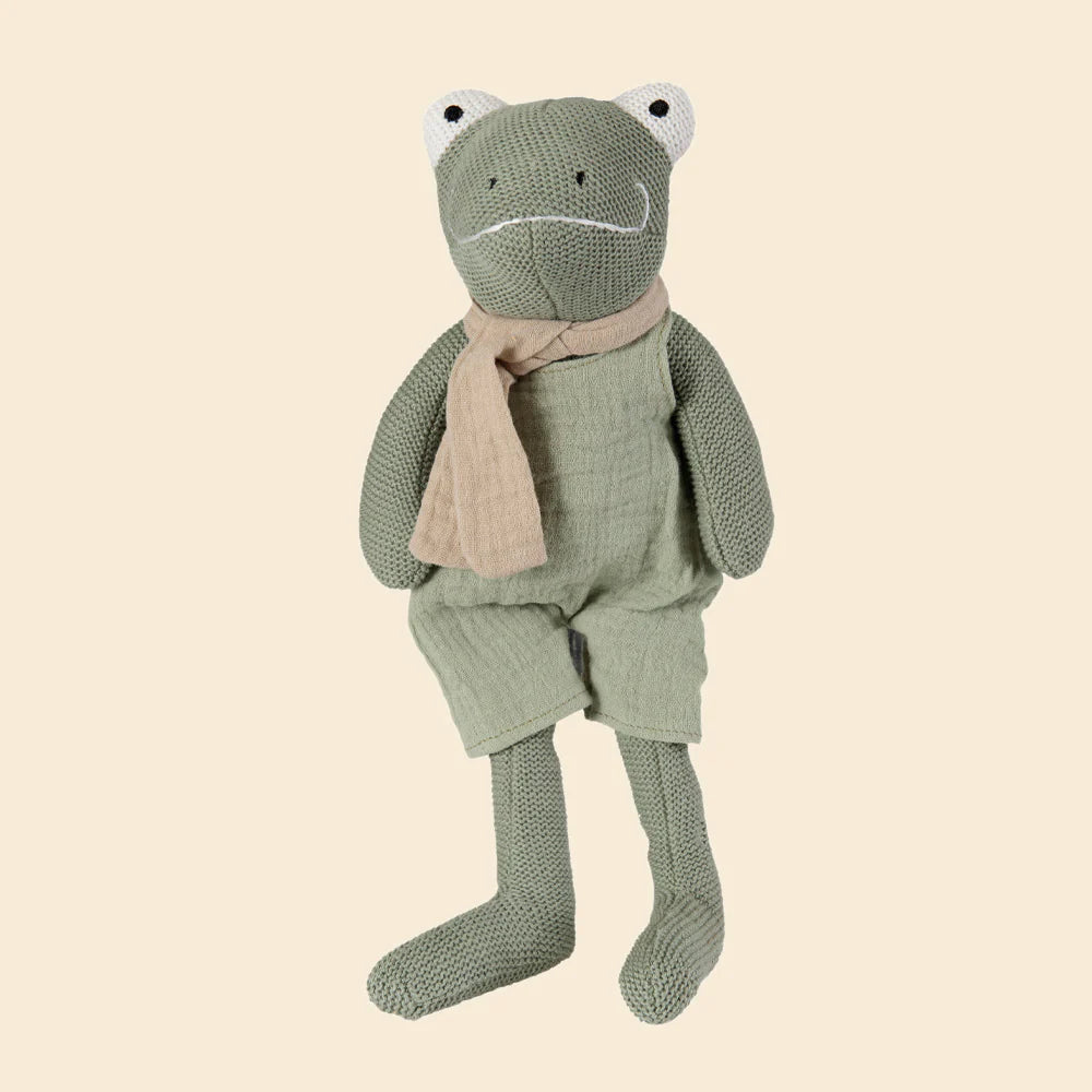 Frosch Jeremy - Baumwoll-Stofftier mit Rassel - Egmont Toys