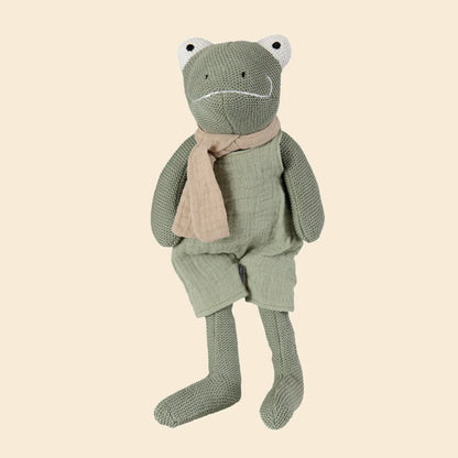 Frosch Jeremy - Baumwoll-Stofftier mit Rassel - Egmont Toys