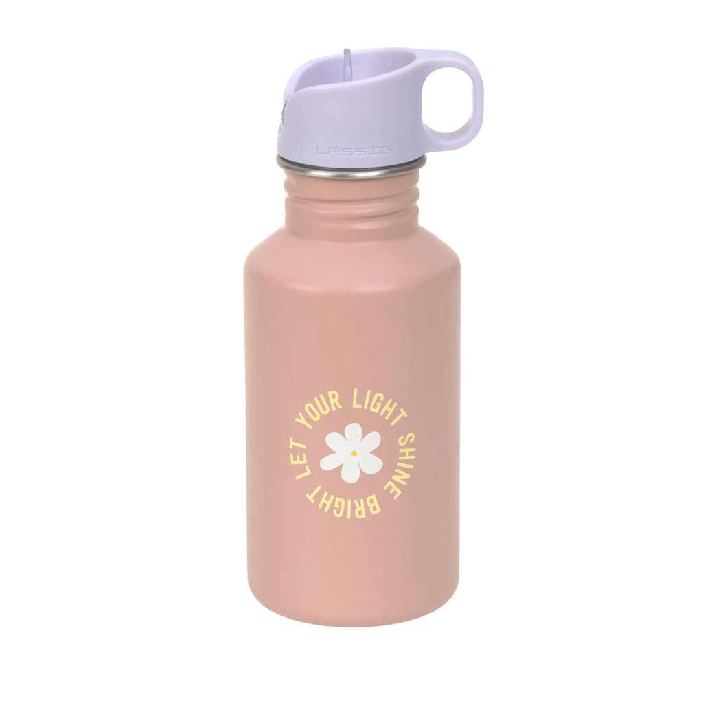 RVS Drinkfles met rietje – 500 ml – Pattern Party Rose/Lilac – LÄSSIG