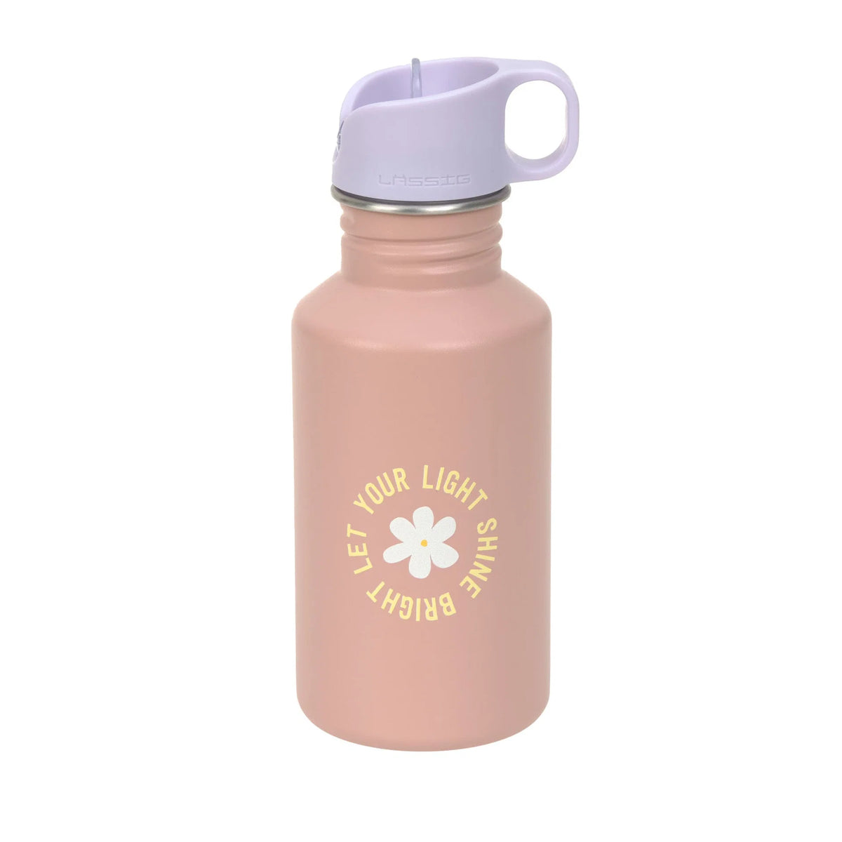 RVS Drinkfles met rietje – 500 ml – Pattern Party Rose/Lilac – LÄSSIG