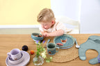 Porseleinen Kinderservies met Siliconen Antislip – 3-delige Set – Tiny Team Dog – LÄSSIG