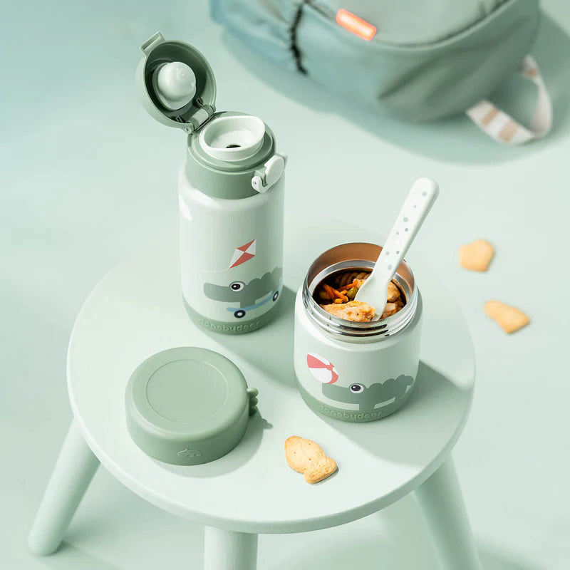 Thermo bewaarbeker - Insulated food jar - Playground - Croco/Green - 300 ml - Done by Deer - productfoto - afbeelding 3
