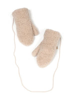 Wollene Kinderfäustlinge mit Kordel – Gully Junior Beige – 100% Wolle – Alwero