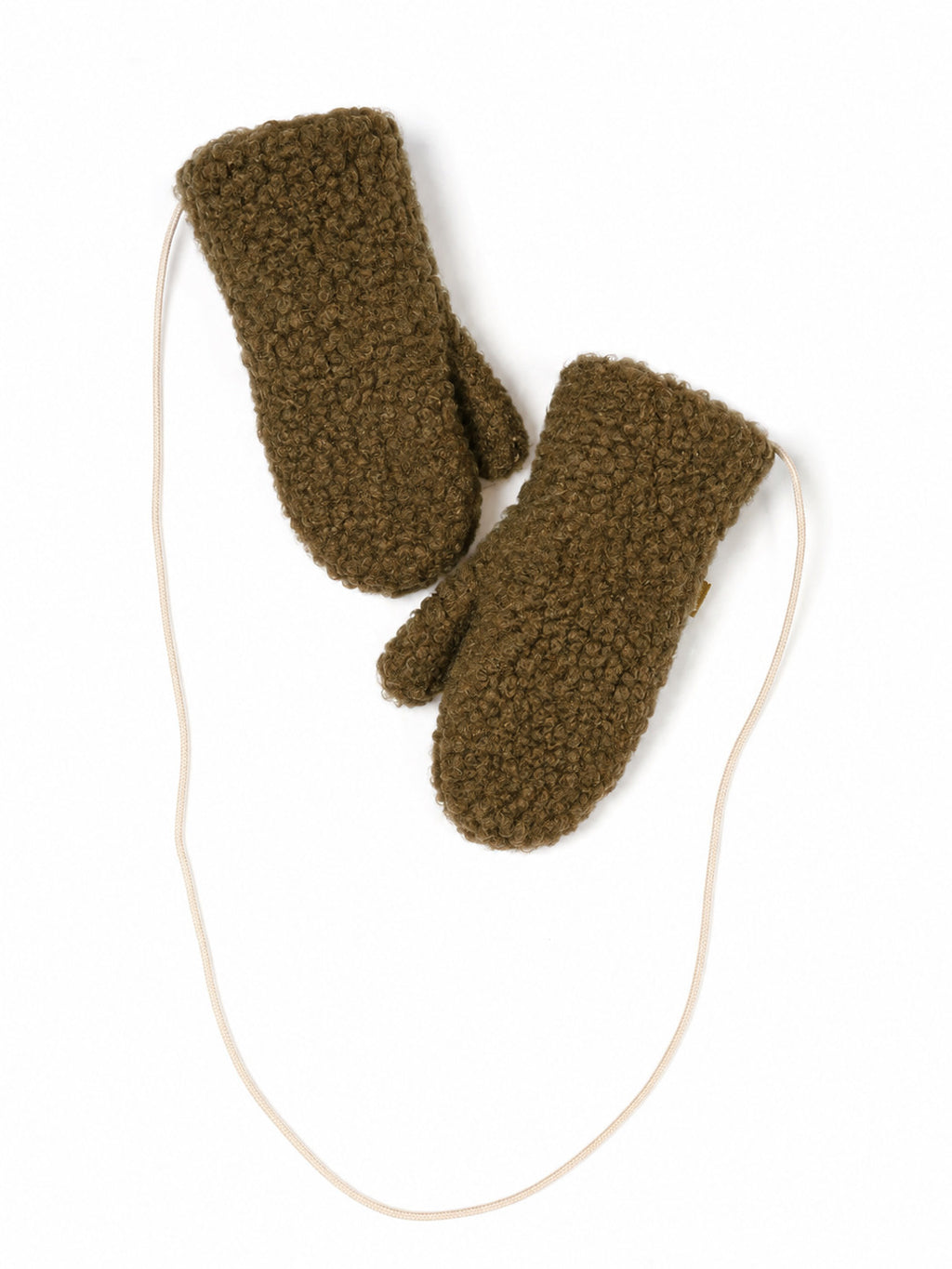 Wollen kinderwanten met koord - Gully Junior Bark – 100% wol – Alwero