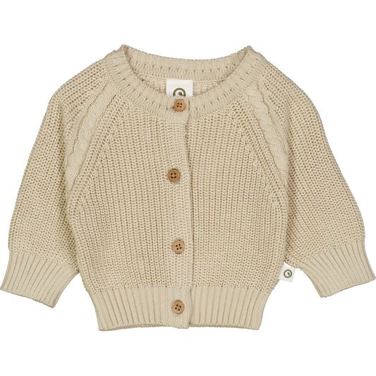 Gebreid vestje - Chunky cardigan - Beige - Biologisch katoen - Musli