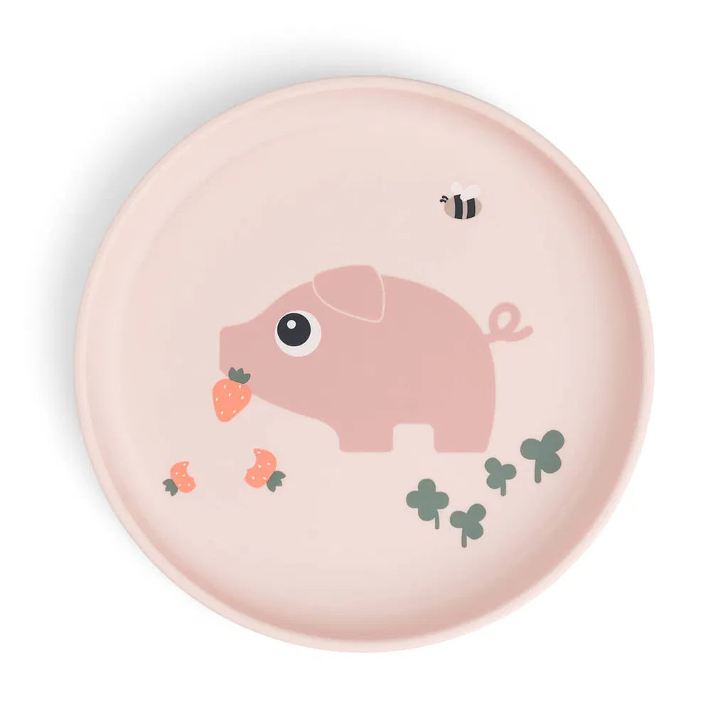 Anti slip bordje - Foodie plate - Tiny farm - Powder - Done by Deer - productfoto