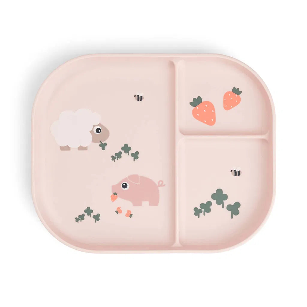 Vakken bordje - Foodie compartment plate - Tiny farm - Powder - Done by Deer - productfoto - afbeelding 4