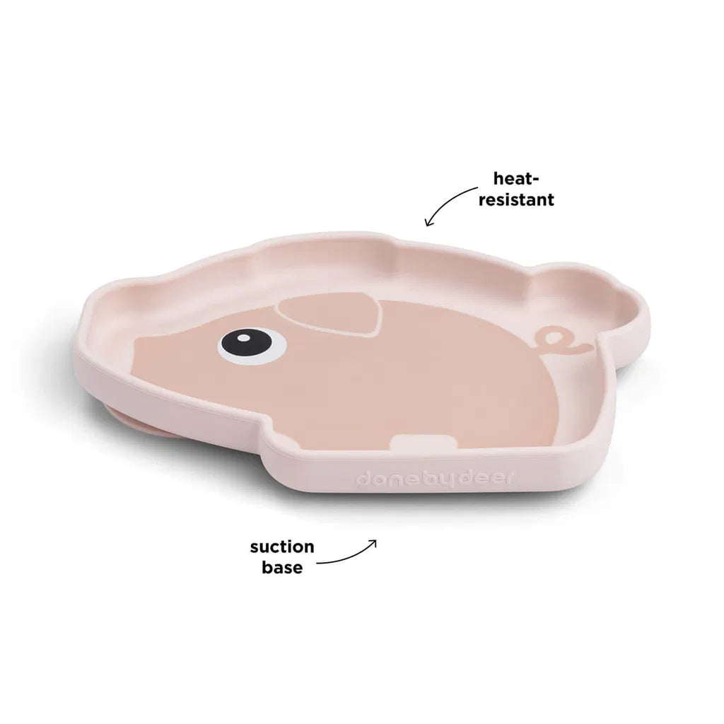 Siliconen Stick&Stay bord - Zuignap bord Pigee - Powder - Done by Deer - productfoto - afbeelding 3