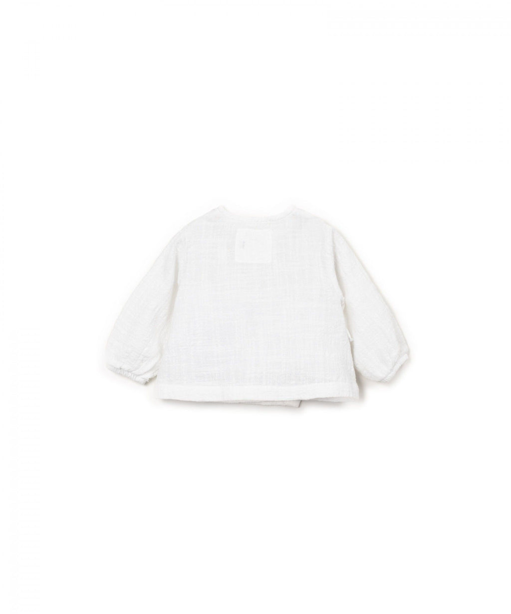 Wikkelblouse mousseline - Wit - 100% biologisch katoen - Play Up - achterkant