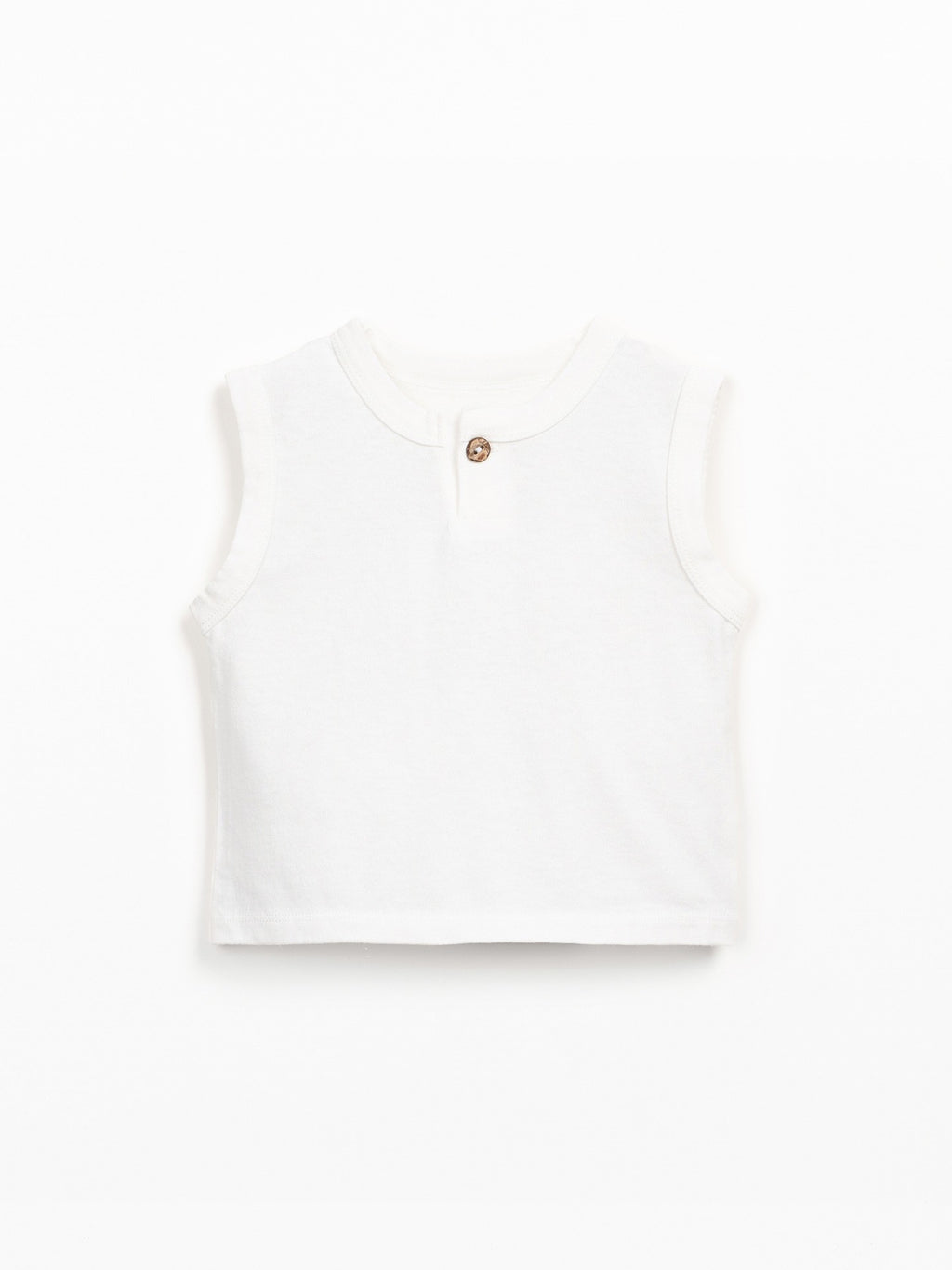 Mouwloos Jersey T-shirt- Wit - Biologisch katoen en gerecycled katoen - Play Up - voorkant