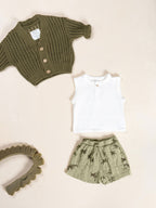 Mouwloos Jersey T-shirt- Wit - Biologisch katoen en gerecycled katoen - Play Up - setje