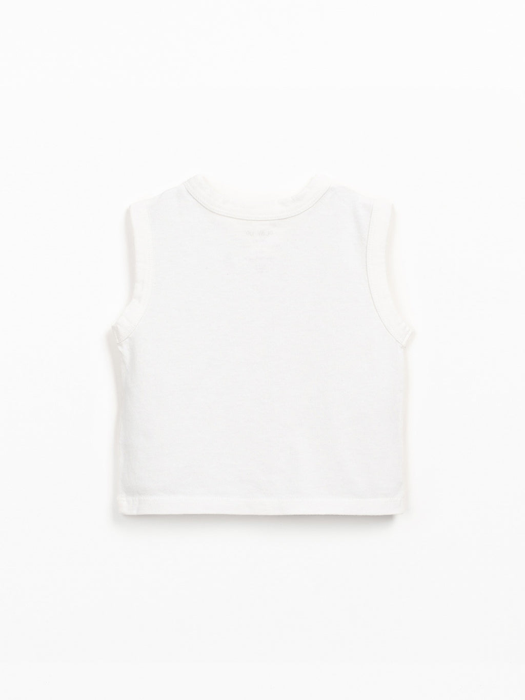 Mouwloos Jersey T-shirt- Wit - Biologisch katoen en gerecycled katoen - Play Up - achterkant