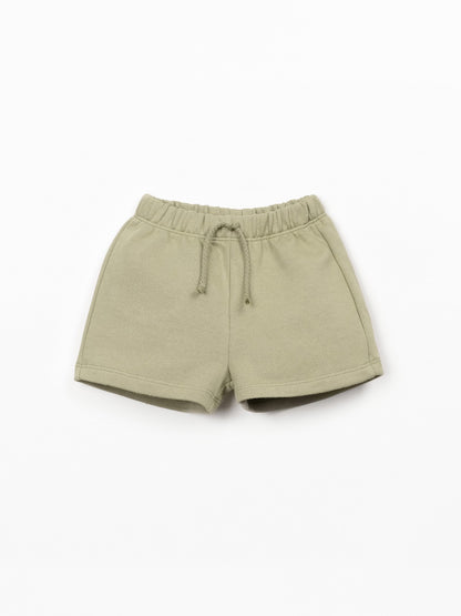 Short - Khaki Green - Katoen met gerecycled katoen - Play up - voorkant