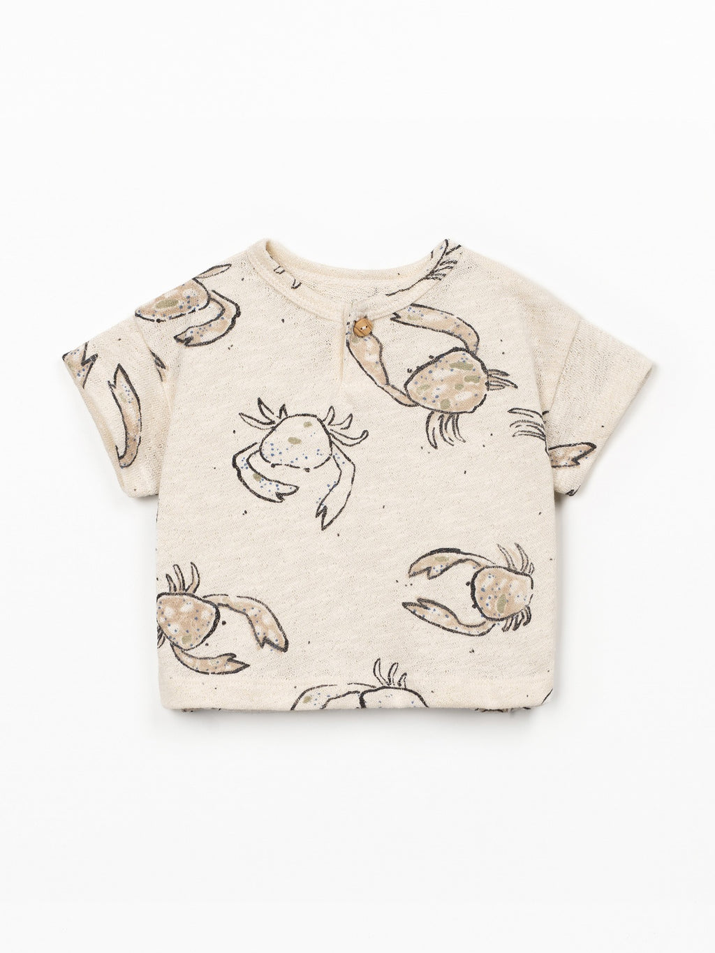 T-shirt met krabprint - Raw - 100% biologisch katoen - Play Up - voorkant