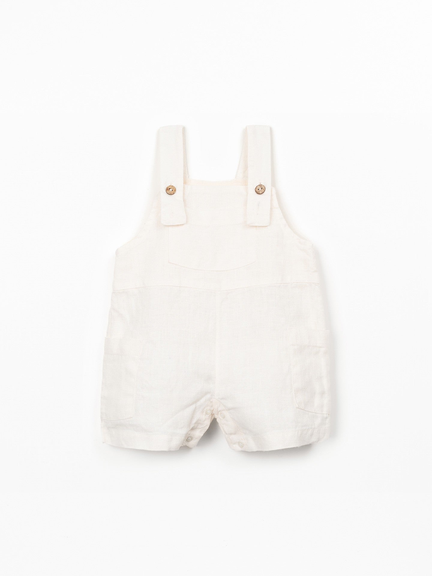 Linnen jumpsuit met verstelbare bandjes - 100% linnen - Play Up - wit