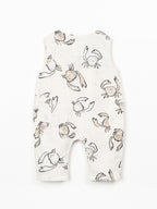 Linnen jumpsuit met krabprint - Ecru - 100% linnen - Play Up - achterkant