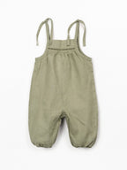 Linnen jumpsuit - Khaki groen - 100% linnen - Play Up - voorkant