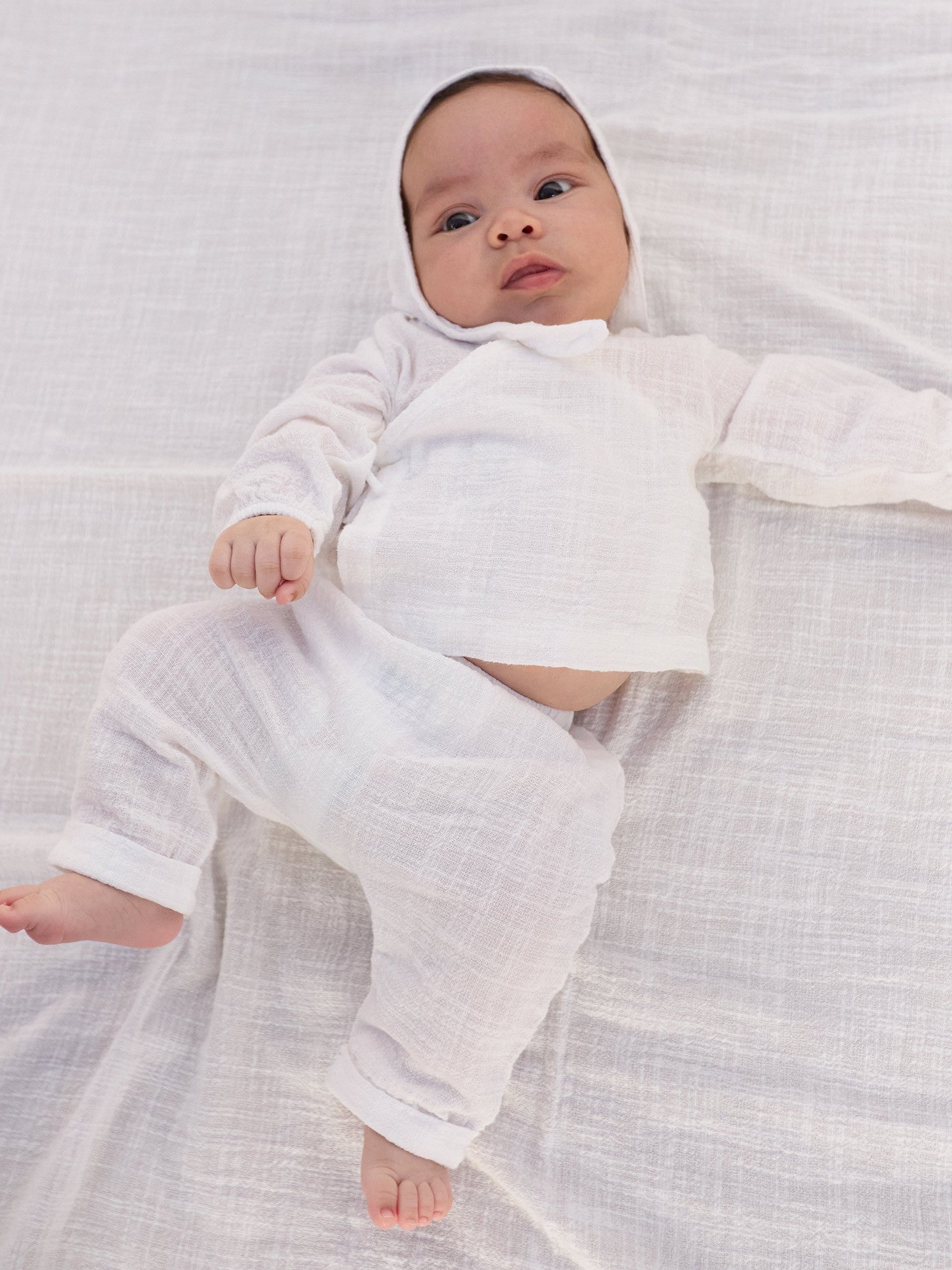 Wikkelblouse mousseline - Wit - 100% biologisch katoen - Play Up - baby