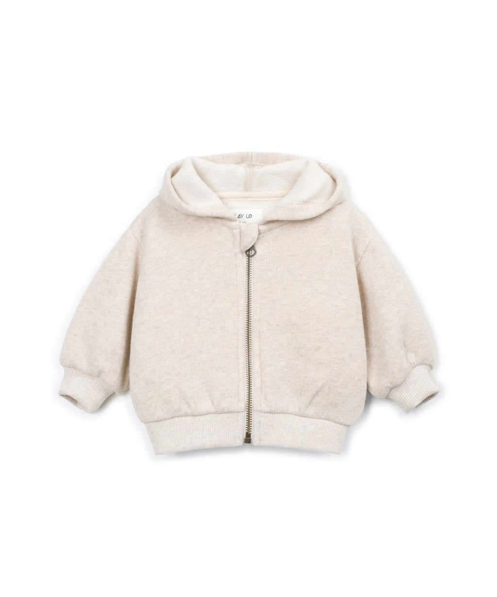 Hooded fleece vest - Cotton blend - Sketches/beige - Play Up