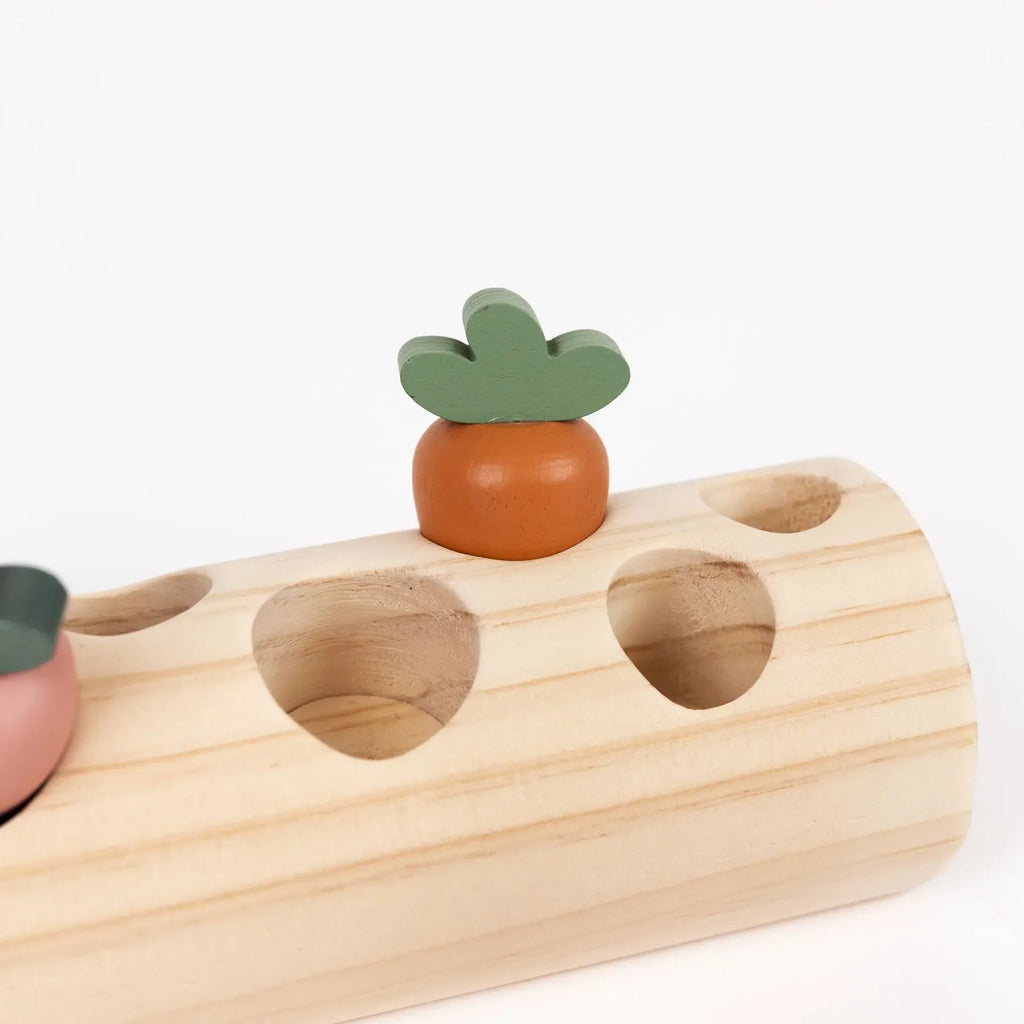 Boomstam Konijn en Groenten – Houten moestuin speelgoed met konijntjes – Egmont Toys